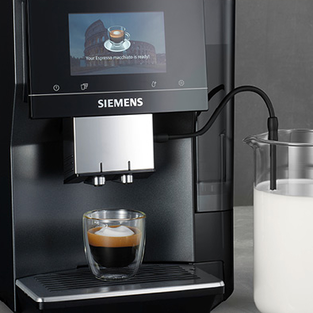 Siemens EQ.700 classic midnight-schwarz (TP707D06) inkl. MAROMAS Kaffeebohnen Probierpack